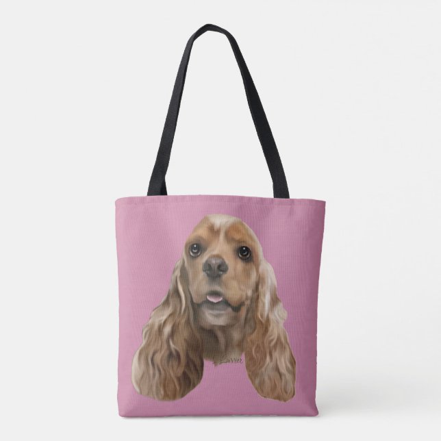 Bolsa Tote Cão Cocker Spaniel Loiro (Verso)