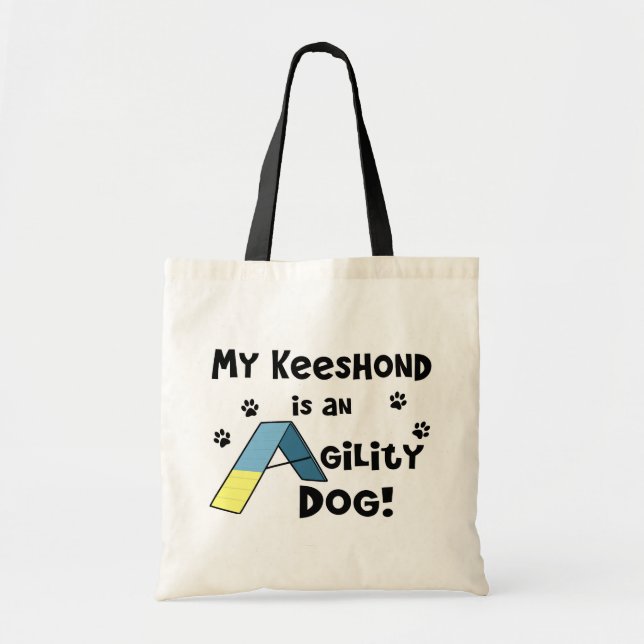 Bolsa Tote Cão da agilidade do Keeshond (Frente)