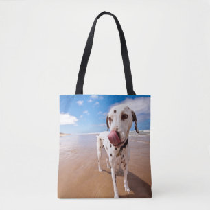 Bolsa Tote Cão Dalmatian na praia