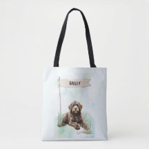 Cão de Água Português Aquarela Cachorro Personaliz