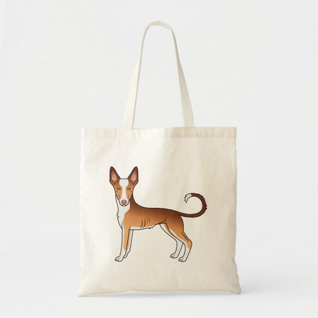 Bolsa Tote Cão de Caça Ibizan Vermelho e Branco de Pelo Liso  (Frente)