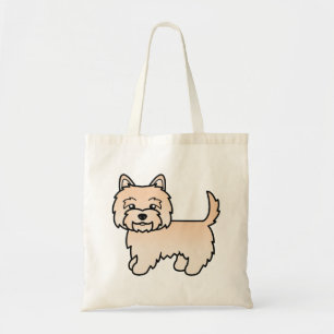 Bolsa Tote Cão de Cartoon Cream Cairn Terrier Cute