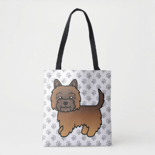 Bolsa Tote Cão-de-Cartoon de Coroa Vermelha Cairn Terrier