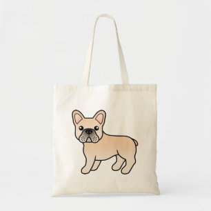 Bolsa Tote Cão-de-Cartoon de Cream-Bulldog