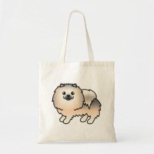 Bolsa Tote Cão-de-Cartoon Pomeraniano Cuja Fenda Estável