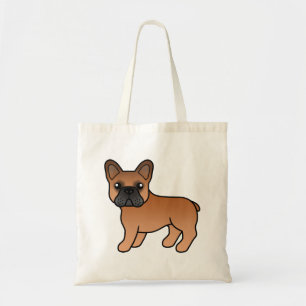 Bolsa Tote Cão-de-Cartoon Vermelho Francês Bulldog