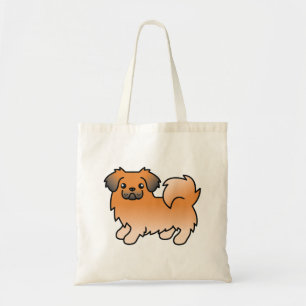 Bolsa Tote Cão de Cartoon Vermelho Sable Tibetano Spaniel