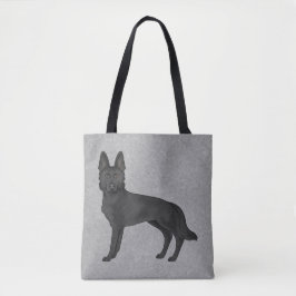Bolsa Tote Cão de desenho animado fofo preto Pastor Alemão Ci