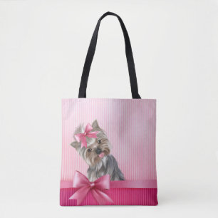 Bolsa Tote Cão de filhote de cachorro cor-de-rosa da princes