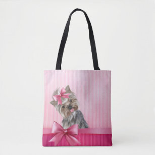 Bolsa Tote Cão de filhote de cachorro cor-de-rosa da princesa