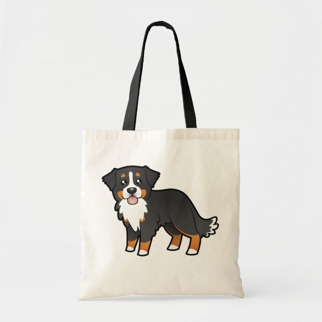 Bolsa Tote Cão de montanha de Bernese dos desenhos animados (Frente)