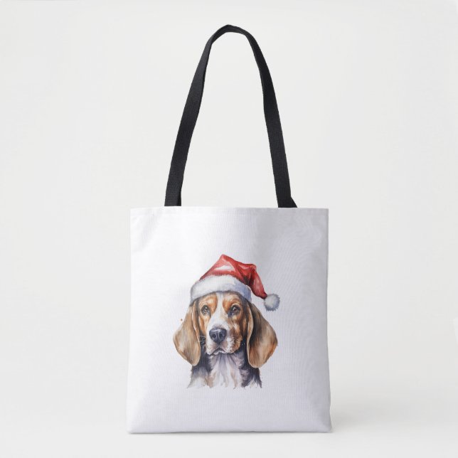 Bolsa Tote Cão de Natal da Beagle (Frente)
