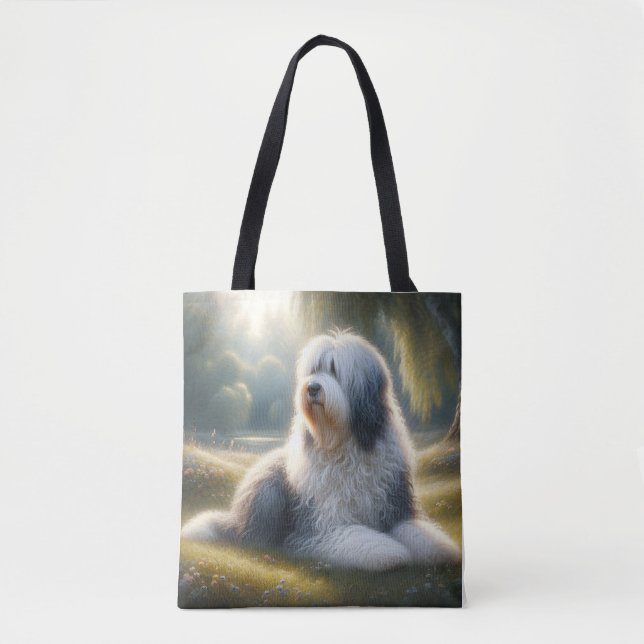 Bolsa Tote Cão de Pastoreio Inglês Antigo (Frente)