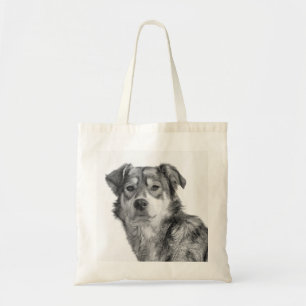 Bolsa Tote Cão de Raça Mista Grande Monocromático Refinado