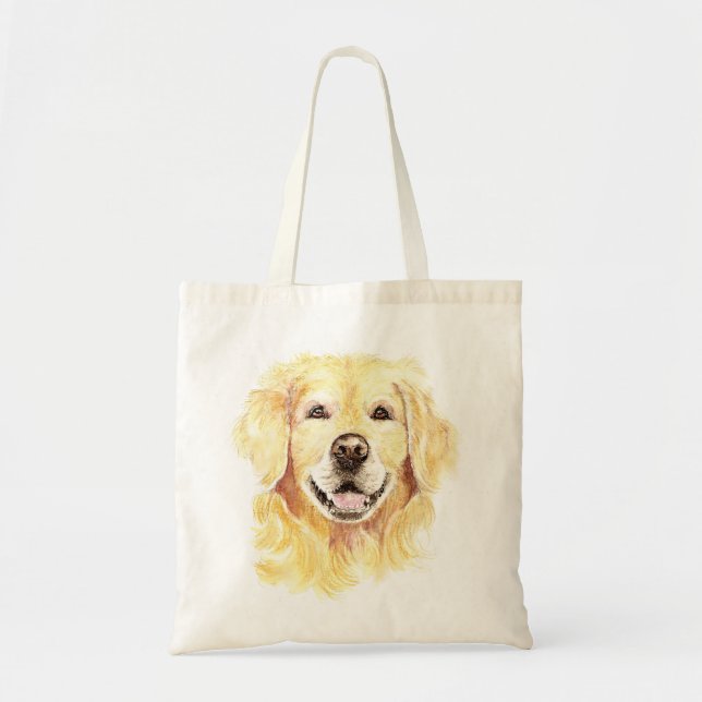 Bolsa Tote Cão de Retriever ouro Pet Aquarela animal (Frente)