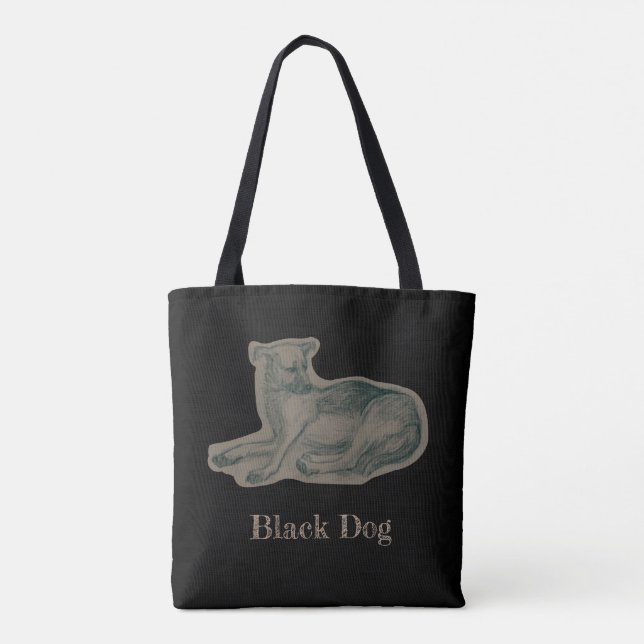 Bolsa Tote Cão. desenho do lápis. (Verso)