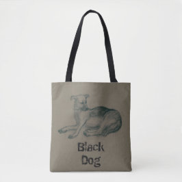 Bolsa Tote Cão. desenho do lápis.