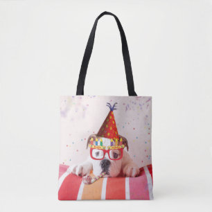 Bolsa Tote Cão do aniversário