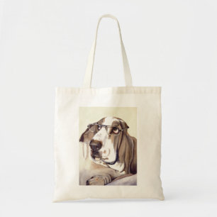 Bolsa Tote Cão do Bassett pintado na Aquarela