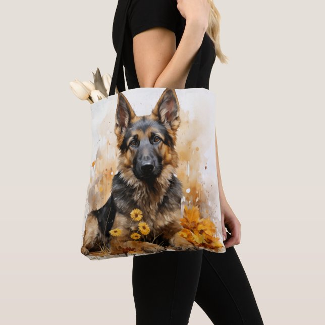 BOLSA TOTE CÃO DO GERMAN SHEPHERD DE ÁGUA (Close Up)