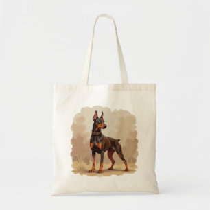Bolsa Tote Cão Doberman Pinscher Marrom Ferrugem Vermelho