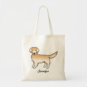 Bolsa Tote Cão e nome personalizado do retriever do Ouro amar