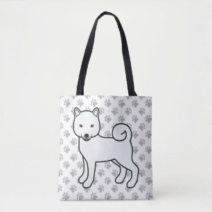 Bolsa Tote Cão e patas brancas de Shiba Inu Cole