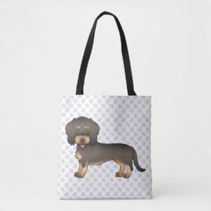 Bolsa Tote Cão e patas de cartoon com arame de javali