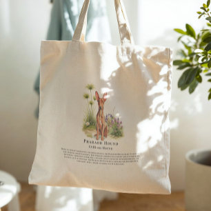 Bolsa Tote Cão Faraó Citação da Raça de Cachorro em Aquarel