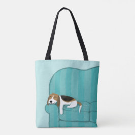 Bolsa Tote Cão feliz bonito do sofá do lebreiro |