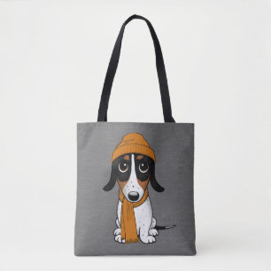 Bolsa Tote Cão-Hipster de Dachshund Piebald