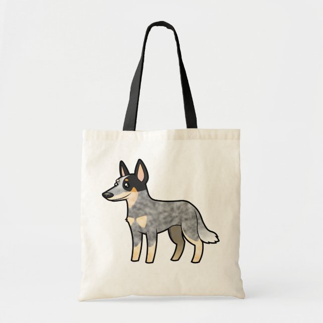 Bolsa Tote Cão/Kelpie australianos do gado dos desenhos (Frente)
