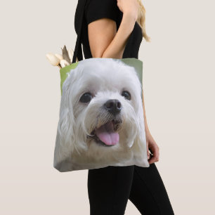 Bolsa Tote Cão maltês branco