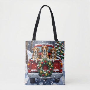 Bolsa Tote Cão Montanhês Suíço Grande Natal Caminhão Vermelho