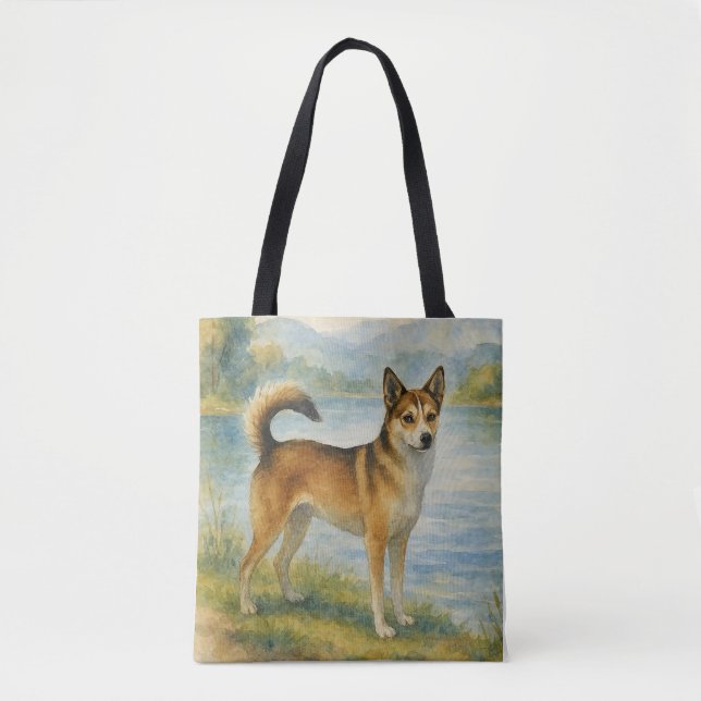 Bolsa Tote Cão Norueguês Lundehund (Frente)