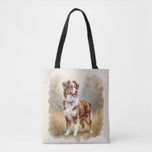 Bolsa Tote Cão Pastor Australiano Vermelho Merle Aussie