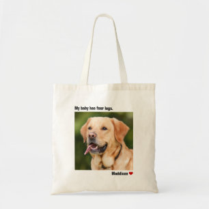 Bolsa Tote Cão Personalizado de Fotografia Grande Personaliz