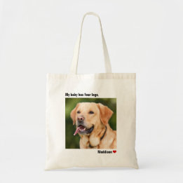 Bolsa Tote Cão Personalizado de Fotografia Grande Personaliza