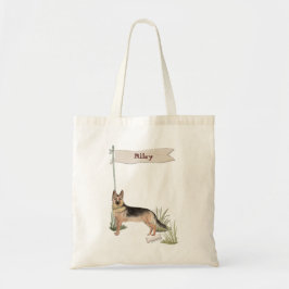 Bolsa Tote Cão Pet do German shepherd de Nome Personalizado