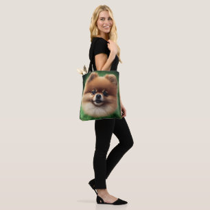 Bolsa Tote Cão Pomerânia vestido para o Dia de São Patrício