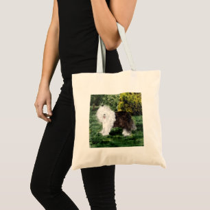 Bolsa Tote Cão que pinta o Sheepdog inglês velho