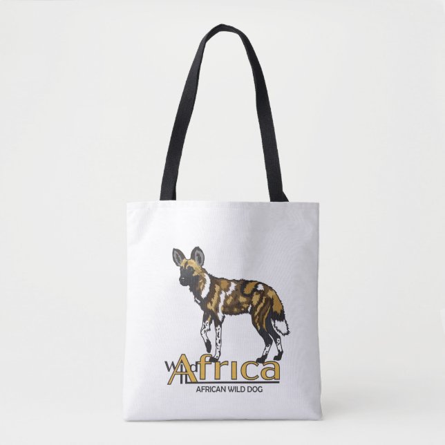 Bolsa Tote Cão selvagem africano. África selvagem (Frente)