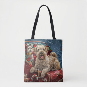 Bolsa Tote Cão Terrier Wheaten Natal Festivo