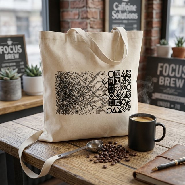 Bolsa Tote Caos à Ordem Abstrato Geométrico  (Criador carregado)