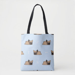 Bolsa Tote Cãozinho-de-bico-francês, bonito, dormindo sem s