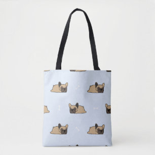 Bolsa Tote Cãozinho de buldogue francês, padrão de sono bonit