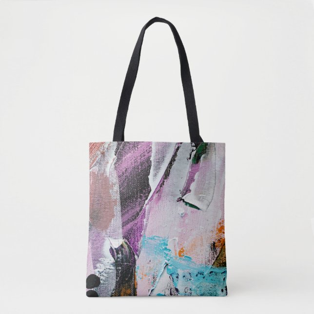 Bolsa Tote capa de fundo pintada,acrílico,arte,ar (Frente)