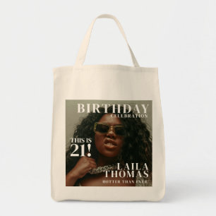 Bolsa Tote Capa de Revista de Aniversário de Foto Personaliza