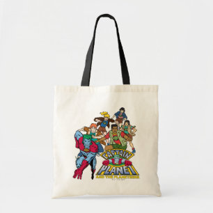 Bolsa Tote Capitã Planeta e o logotipo do grupo Planeters