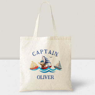 Bolsa Tote Capitão de Barco Náutico Personalizado para Crianç